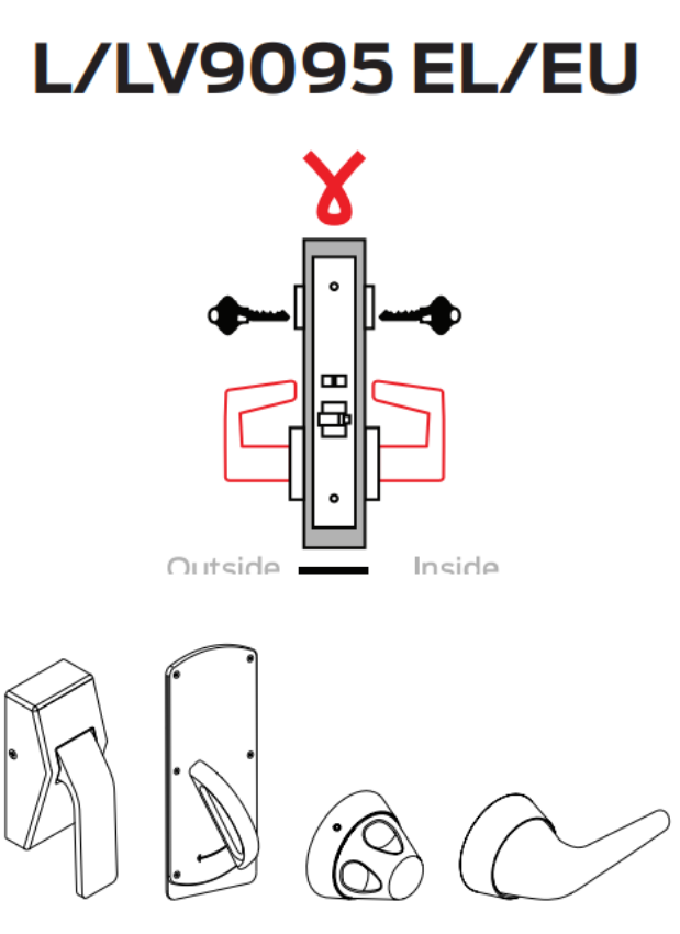 Picture of L9095 EL/EU Electrically locking/unlocking both levers, double cylinder