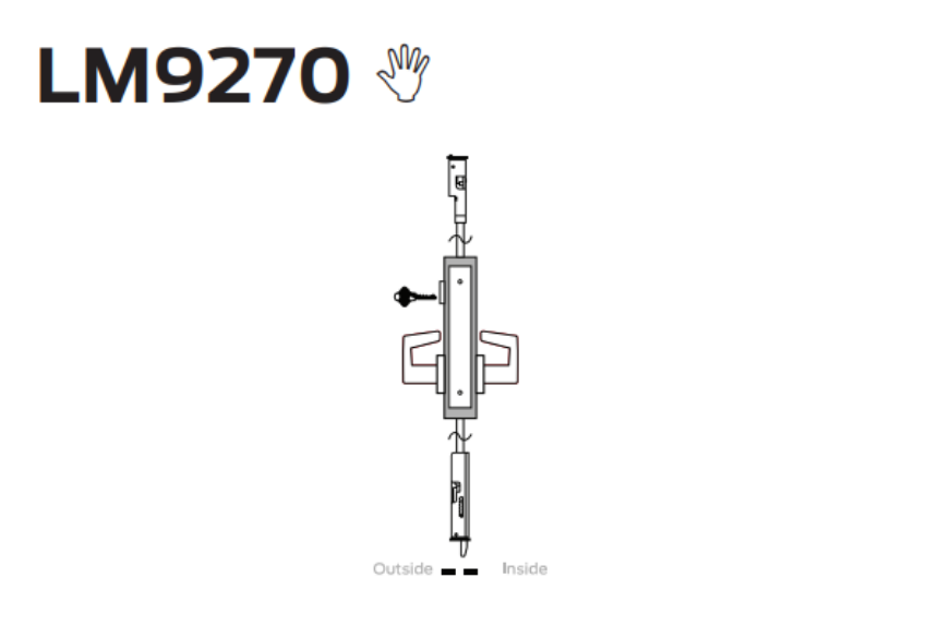 Picture of LM9270 2-point classroom lock, exterior lockdown only