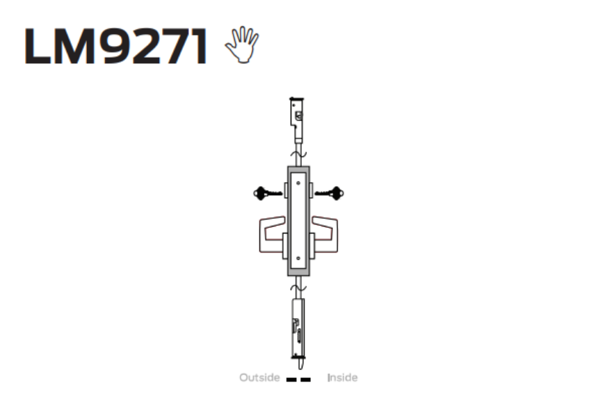 Picture of LM9271 2-point entrance/office lock with automatic unlocking