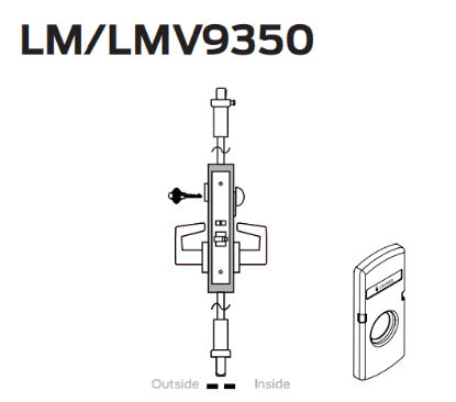 Picture of LM9350 3-point entrance/office lock