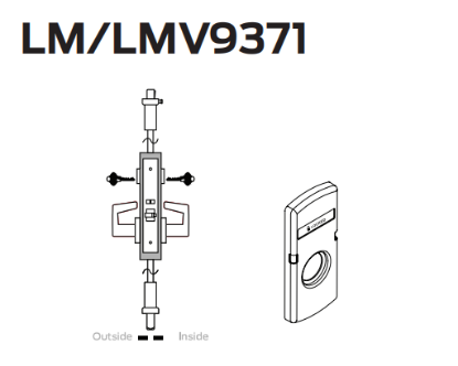 Picture of LM9371 3-point classroom security lock, interior/exterior lockdown