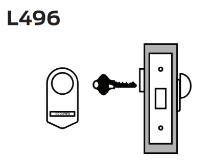 Picture of L496 Cylinder x thumbturn small case mortise deadbolt with chevron indicator