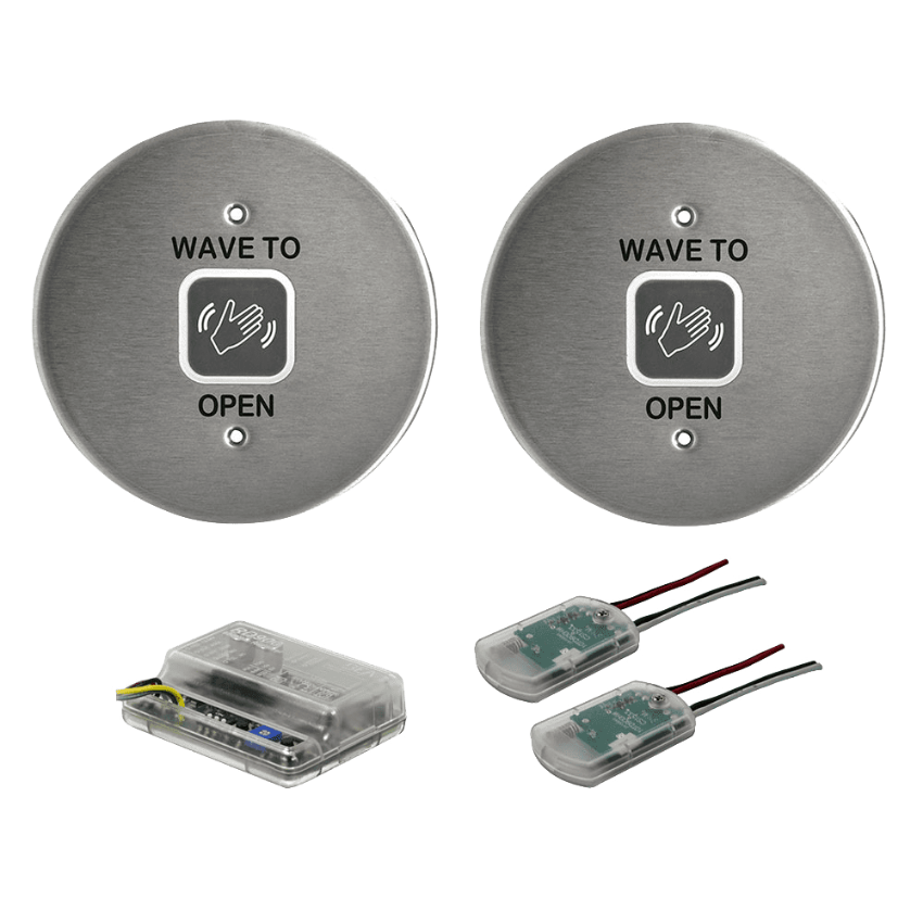 Picture of 8310-3810RW Touchless Actuator, Round, Wave Icon and Text Kit
