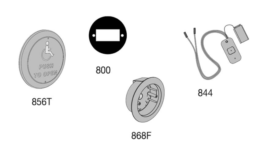 Picture of 8310-3856TWF Actuator, Wall Mount, Logo, Text, Wireless, Flush, 4-1/2" Round