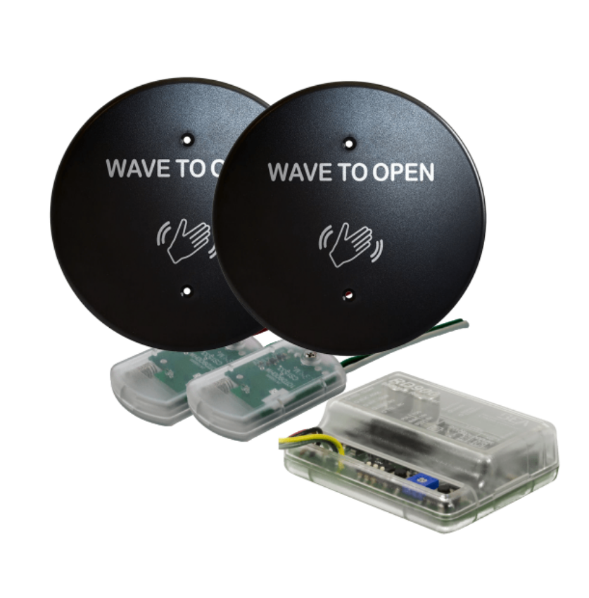 Picture of 8310-3813RW Touchless Actuator, Black round, Wave Icon and Text Kit