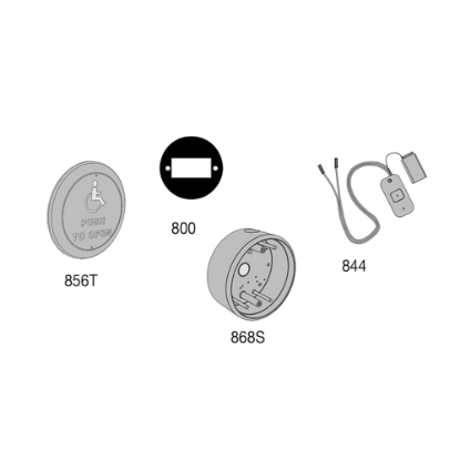 Picture of 8310-3856TWS Actuator, Wall Mount, Logo, Text, Wireless, Surface, 4-1/2" Round