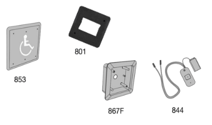 Picture of 8310-3853WF Actuator, Wall Mount, Logo, Wireless, Flush, 4-3/4" x 4-3/4"