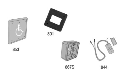 Picture of 8310-3853WS Actuator, Wall Mount, Logo, Wireless, Surface, 4-3/4" x 4-3/4"