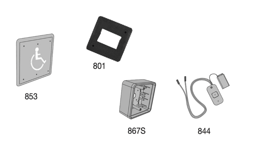 Picture of 8310-3853WS Actuator, Wall Mount, Logo, Wireless, Surface, 4-3/4" x 4-3/4"