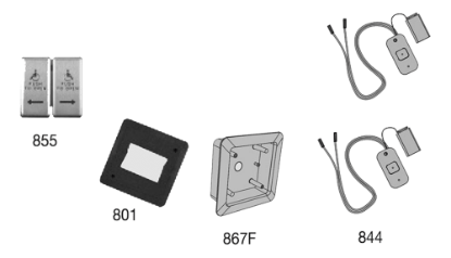 Picture of 8310-3855WF Actuator, Wall Mount, Logo, Wireless, Flush, Dual Vestibule, 4-3/4" x 4-3/4"
