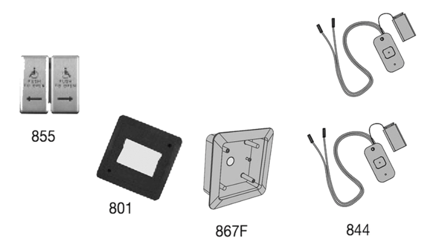 Picture of 8310-3855WF Actuator, Wall Mount, Logo, Wireless, Flush, Dual Vestibule, 4-3/4" x 4-3/4"