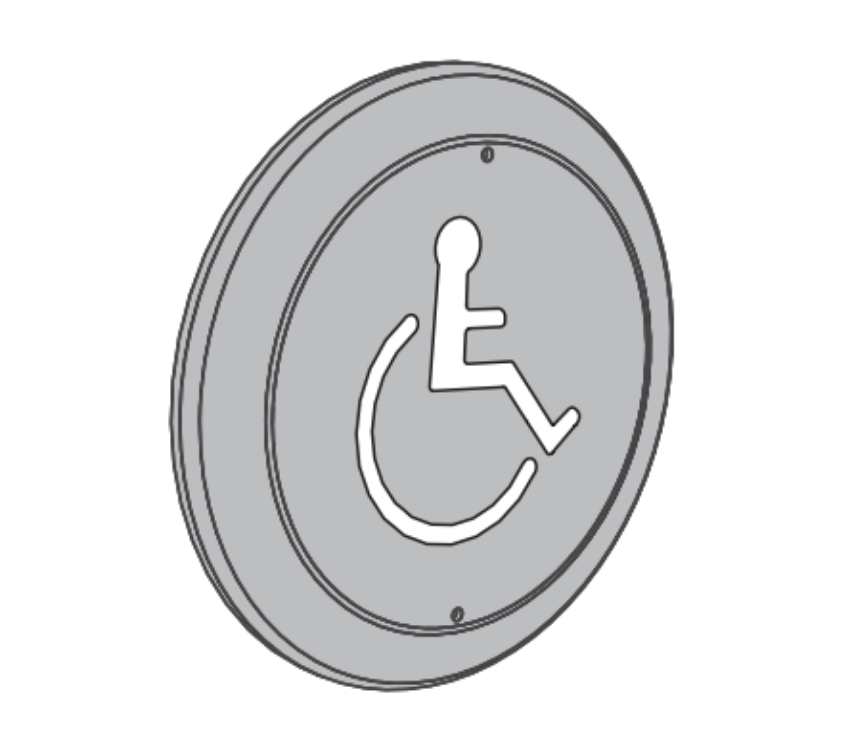 Picture of 8310-3856WF Actuator, Wall Mount, Logo, Wireless, Flush, 4-1/2" Round