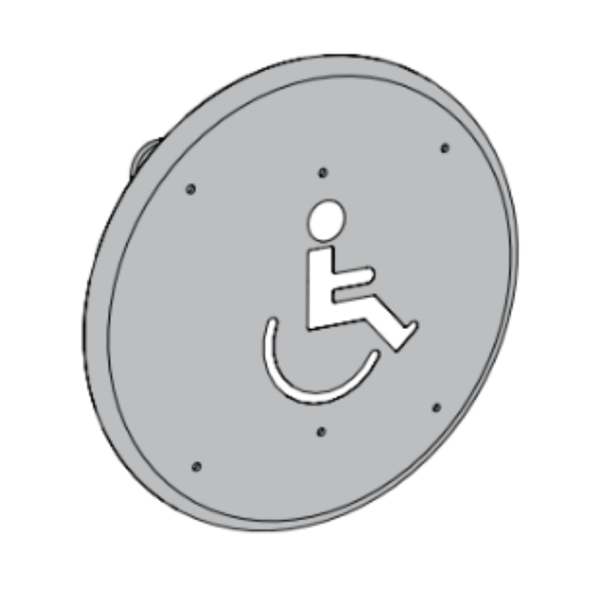 Picture of 8310-3852WF Actuator, Wall Mount, Logo, Wireless, Flush, 6" Round