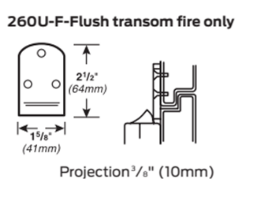 Picture of 260U-F Flush Transom Top Strike
