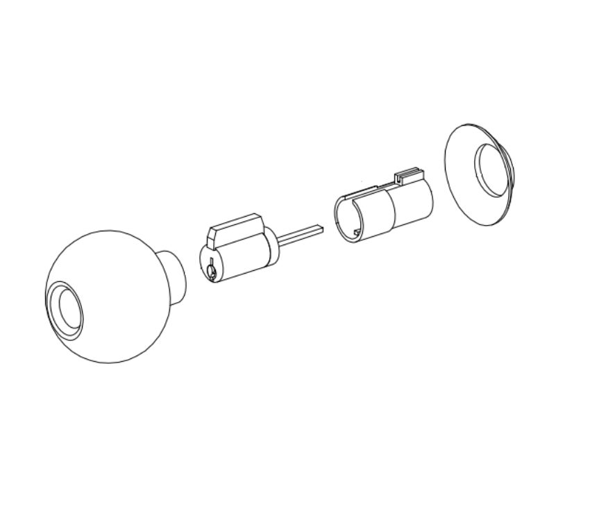 Von Duprin 109873 210K Cylinder Knob Sub-Assembly