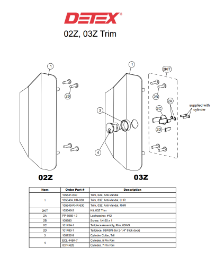 Detex 02Z / 03Z Series Parts Diagram