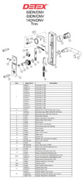 Detex 08,09,14 DN/DNV Series Parts Diagram