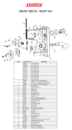 Detex  08,09,14 D2W Series Parts Diagram (LHR Shown)