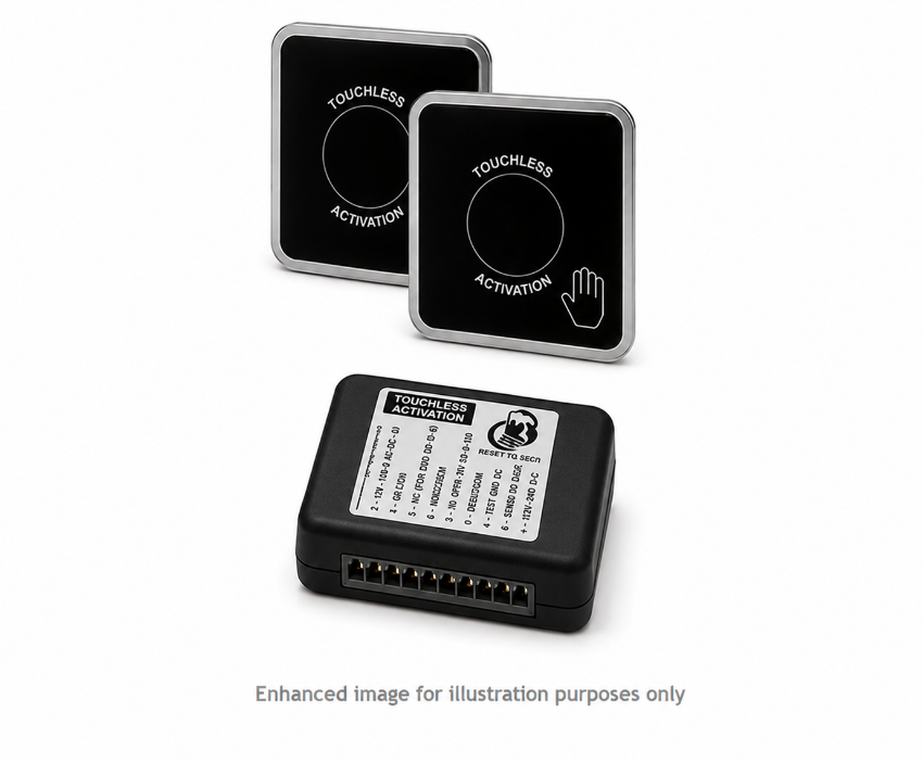Picture of NXG-2Wire-IR-A 4-1/2” Square Touchless Button Single Door Kit