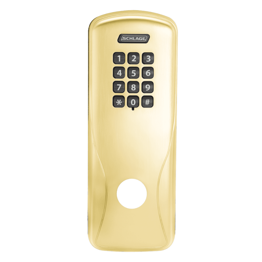 Schlage 47260707 exterior escutcheon in 605 Bright Brass finish