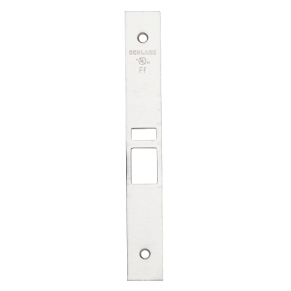Schlage 09-669 latch and auxiliary latch armor front in Satin Chrome finish