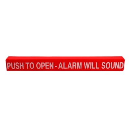 Detex 105417-1 36-inch red pushpad wrap kit with white English lettering