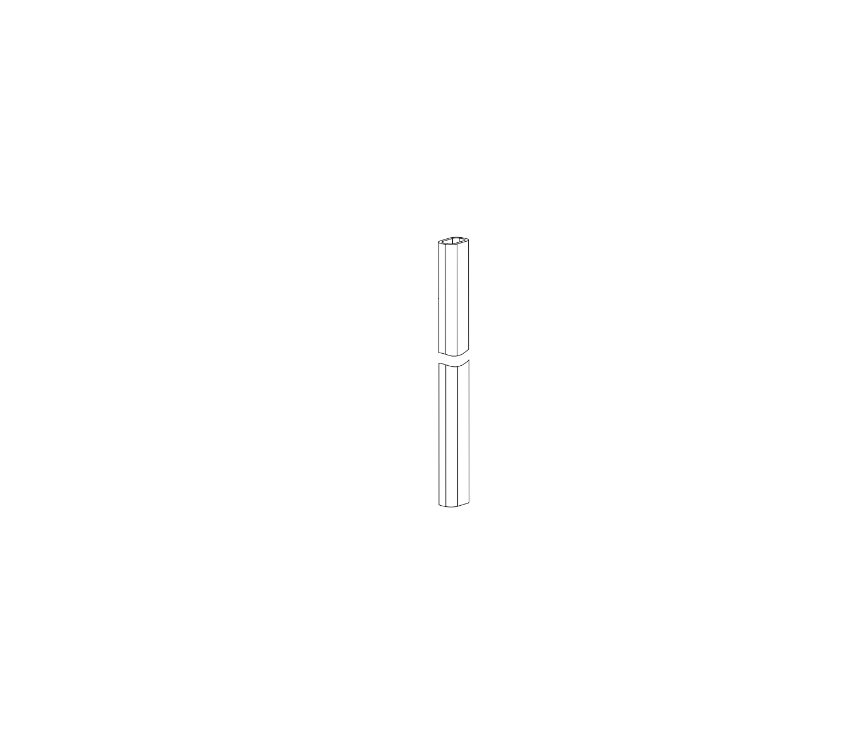 Detex 106075-4 H90R5 7 foot mullion channel with 230X prep