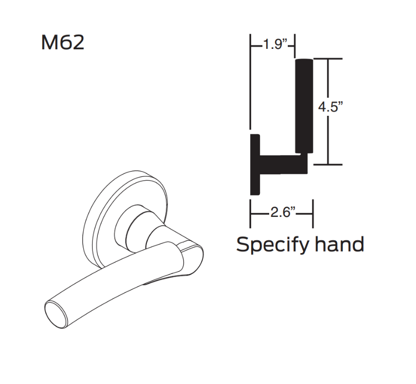 Picture of 09-402 M62 Inside Lever For L Series