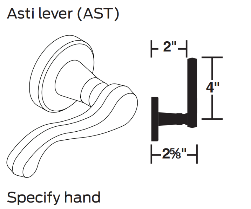 Picture of 09-506 AST Outside Lever Assembly For L Series