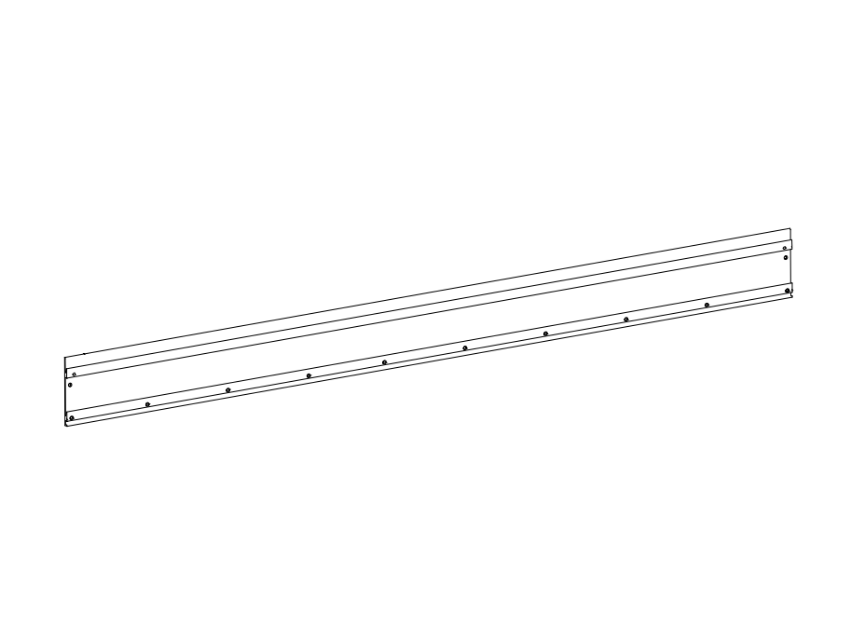 Detex 106759-11 AO19 92 inch dual aluminum channel cover and hanger assembly