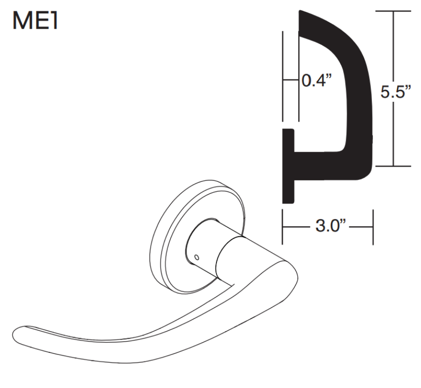 Picture of 09-506 ME1 Outside Lever Assembly For L Series