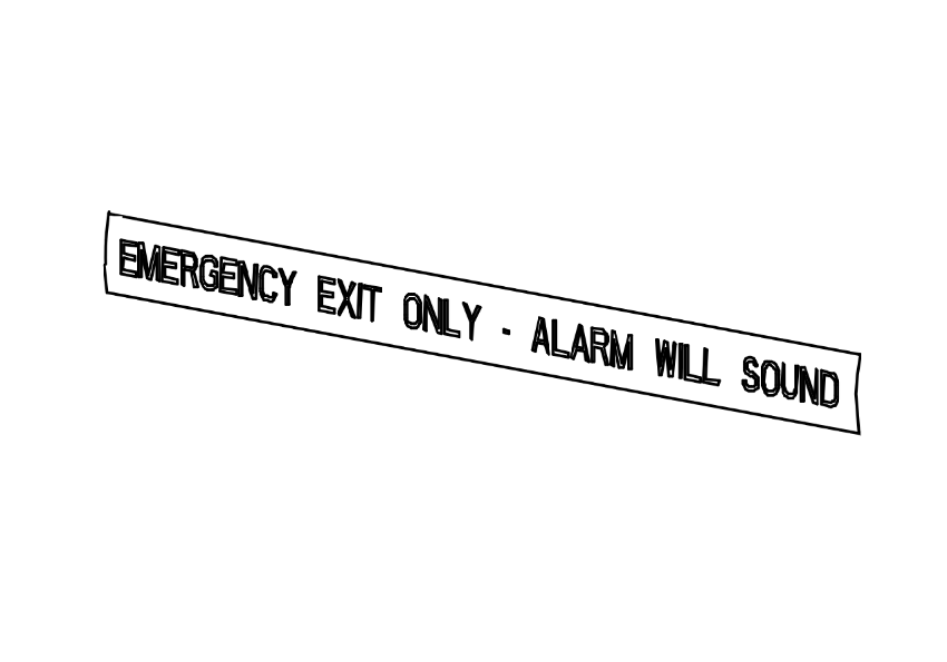 Detex 103647-1 Emergency Exit Only Sign Red with White English Alarm Will Sound