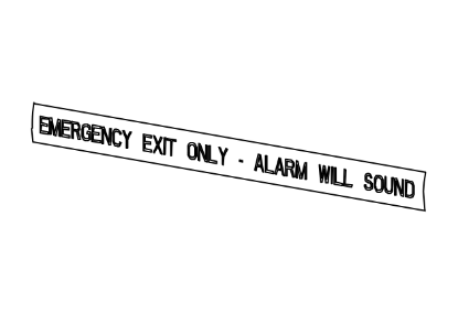 Detex 103647-13 30 inch red English pushpad sign for ECL-230X exit alarm