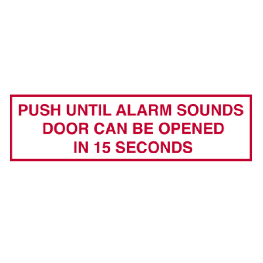 Von Duprin 113781 Sign 15 Second genuine OEM replacement part