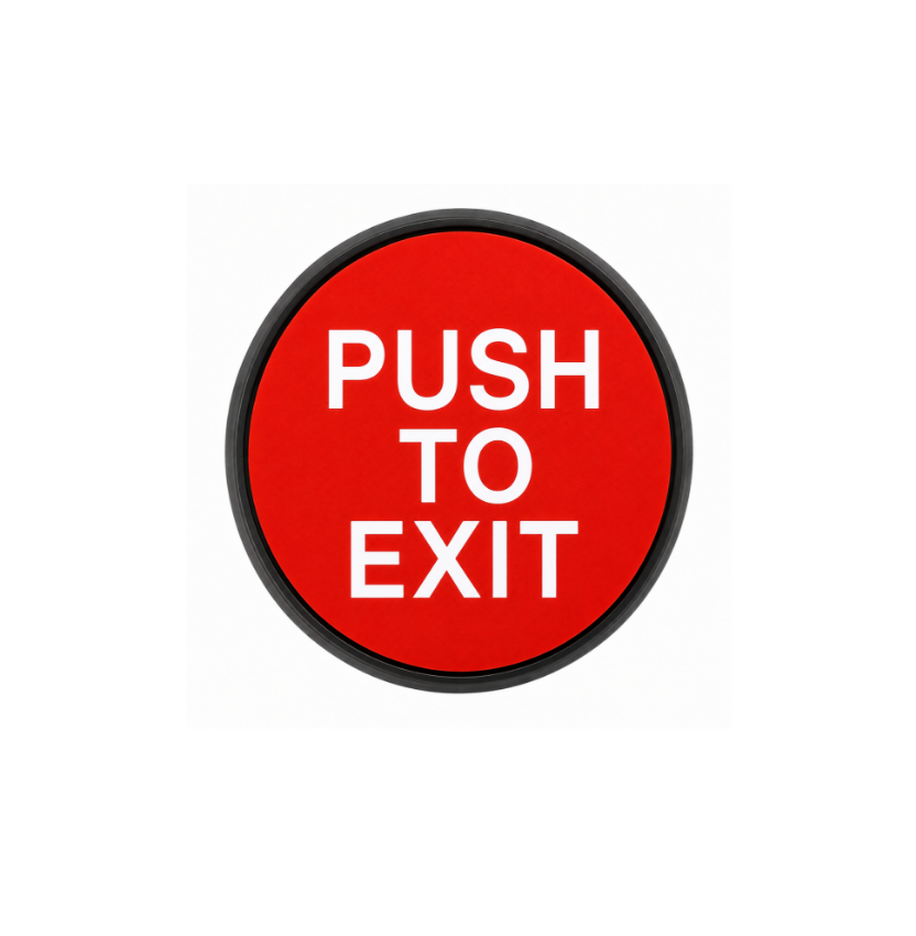 Schlage P620028-RD Red 2-3/4-Inch PUSH TO EXIT Button