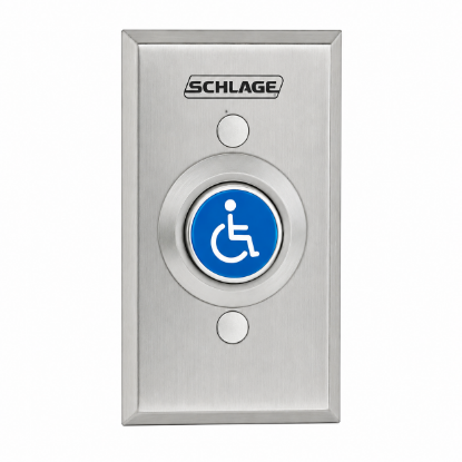 Schlage 621BLH 1-1/4" Blue Handicapped Button Packaging