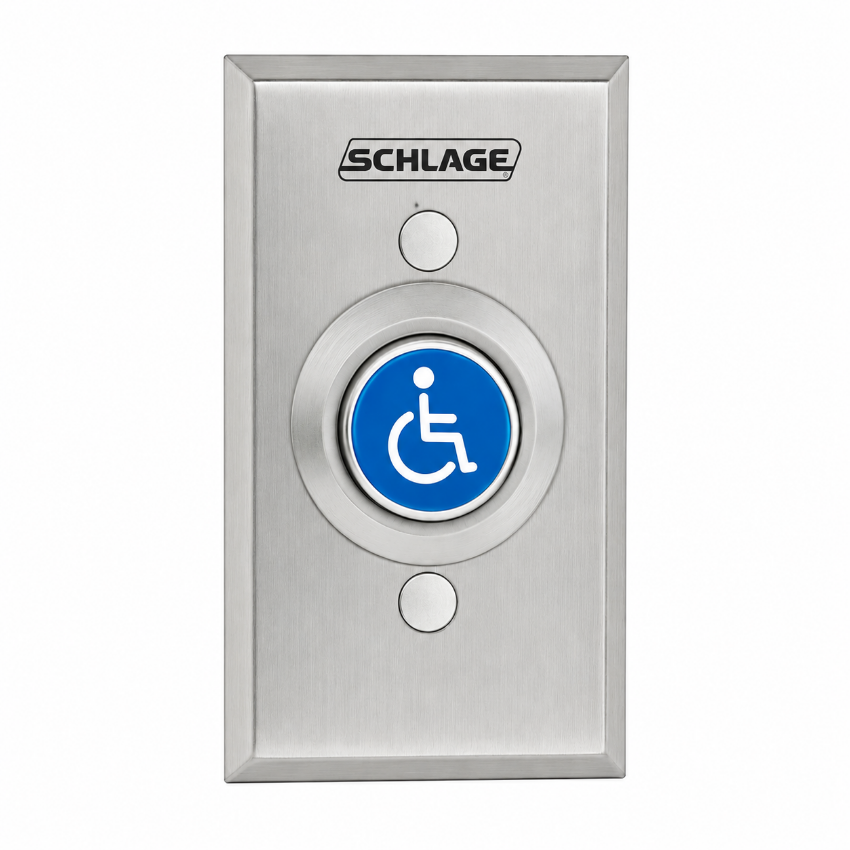 Schlage 621BLH 1-1/4" Blue Handicapped Button Packaging