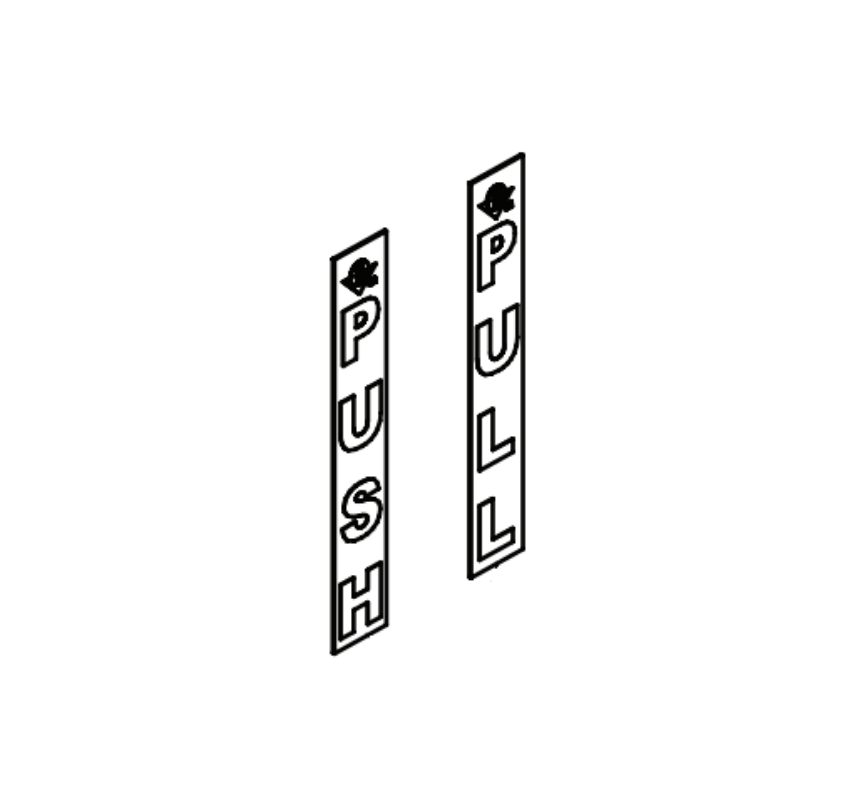 Adams Rite 20-0099 “PUSH” and “PULL” indicator label